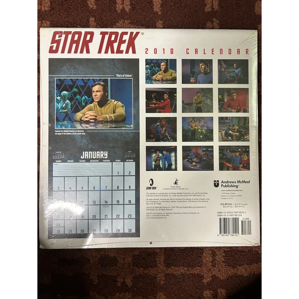 Star Trek 2010 Calendar USS Enterprise‎ Sci-Fi TV Show Sealed